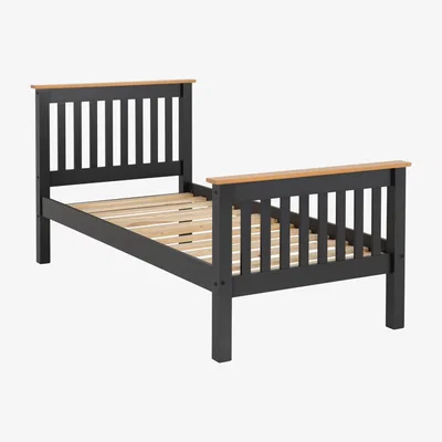 The Range Monaco 3' Bed - Grey And Oak / High Foot End