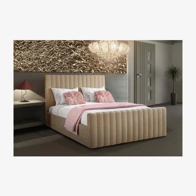 The Range Jessica Contemporary Plush Velvet Bed Frame - Red / Single