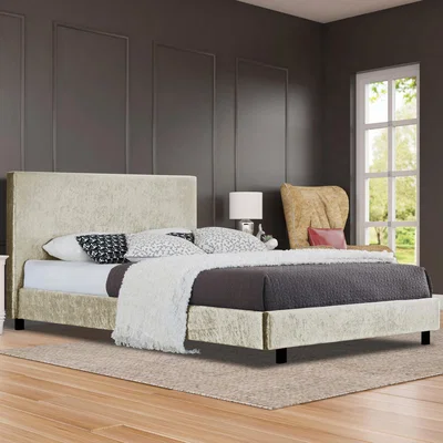 The Range Cream Crushed Velvet Bed Frame  - Single