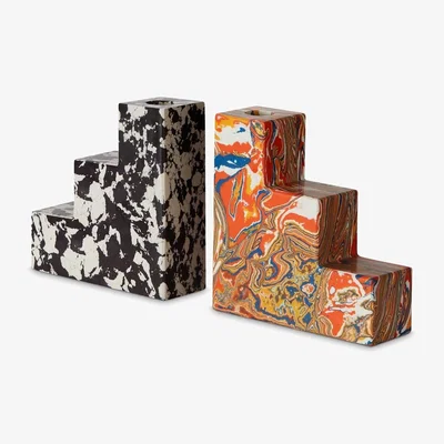 Amara Swirl Stepped Bookends - Set of 2
