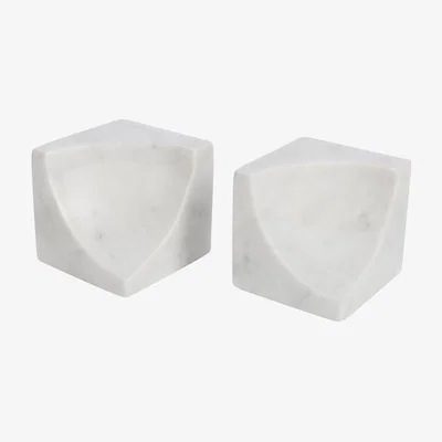 Amara Carved Marble Bookends - Set of 2