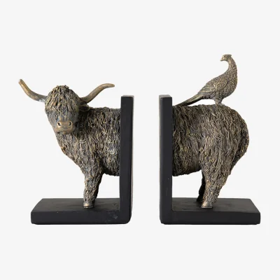 Arighi Bianchi Highland Cow Bookends Set of 2