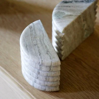 Dunelm Cedar & Sage Set of 2 Ondo Marble Bookends