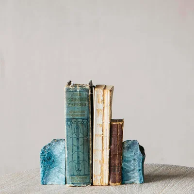 Graham & Green Blue Agate Bookends