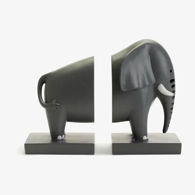 Habitat Habitat Kids Elephant Bookends - Grey