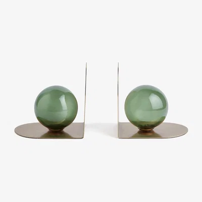 Habitat Habitat Glass Ball Bookends - Green