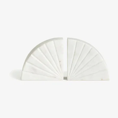 Habitat Habitat Decorative Marble Bookends - White