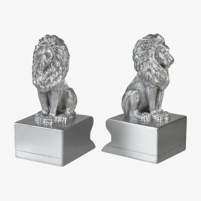 Habitat Habitat Living Luxe Lion Bookends - Silver