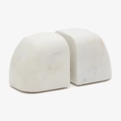 Kave Home Signe white marble bookends