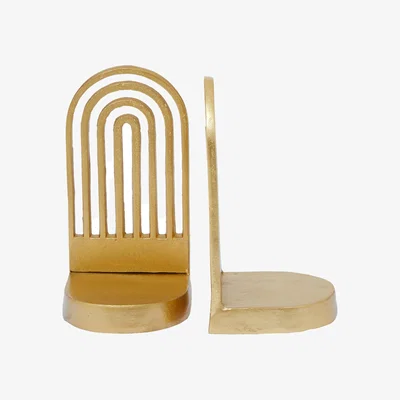 La Redoute Set of 2 20cm Curved Bookends - Gold