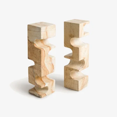 La Redoute Set of 2 Dhania Travertine Bookends
