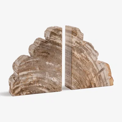 La Redoute Set of 2 Kayu Petrified Wood Bookends
