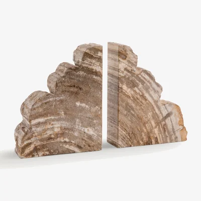 La Redoute Set of 2 Kayu Petrified Wood Bookends