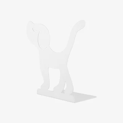 Made in Design Montparnasse Book end - Dog - Steel by Alessi White