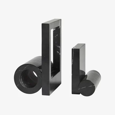 Nordic Nest Woud Booknd book support marble Black
