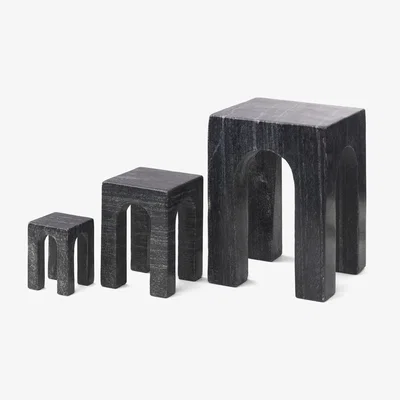 Nordic Nest Arkis book end 3 pieces Black