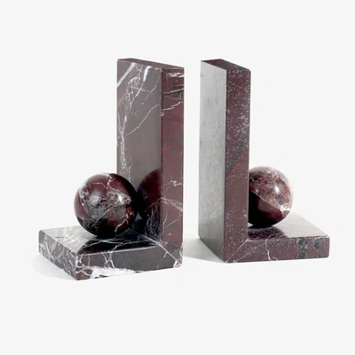 Olivia's Liang & Eimil Ebury Bookends - Rojo Levante Marble