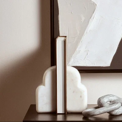 Pagazzi White Marble Set of Two Bookends