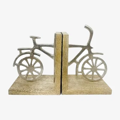The Range Set of Two Bicycle Bookends - Silver