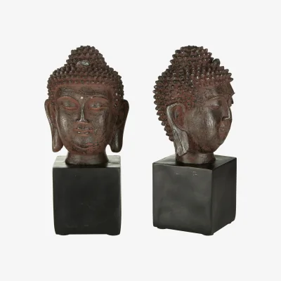 The Range Piper Set of Buddha Head Bookends