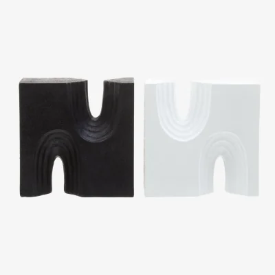 The Range Broc Set Of Two Black And White Bookends - Assorted