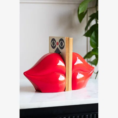 Rockett St George Bold Red Lips Bookends