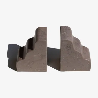 Wolf & Badger Brown / Neutrals St. Laurent Cloud Marble Bookend | The Parmatile Shop