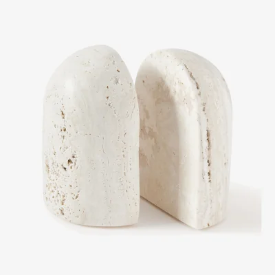 Westwing Travertine Bookends Sava, Set of 2