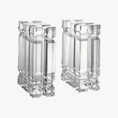 Westwing Crystall Glass Bookends Linea, Set of 2