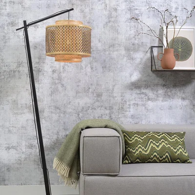Amara Good & Mojo - Bhutan Floor Lamp - Black/Natural