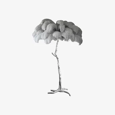 Amara A Modern Grand Tour - Classic Plumes Silver Floor Lamp - Cloud
