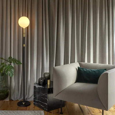 Amara Tala - Poise Adjustable Floor Lamp with Sphere V - Brass