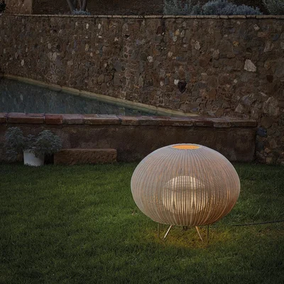 Amara Bover - Garota Rattan Floor Lamp - Ivory