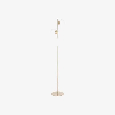 Barker and Stonehouse Orb Floor Lamp, White and Brushed Brass