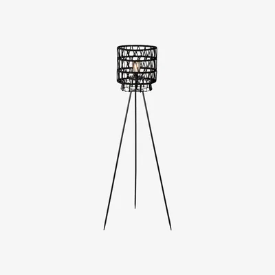 Barker and Stonehouse Solar Tripod Floor Lamp, Black Metal | Barker & Stonehouse