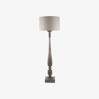 Barker and Stonehouse Mango Wood Floor Lamp, Grey | Barker & Stonehouse