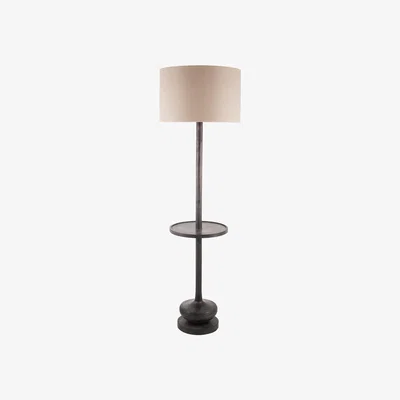 Barker and Stonehouse Dark Wash Wood Floor Lamp with Table, 776 | Barker & Stonehouse