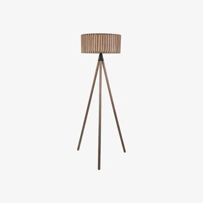 Barker and Stonehouse Antique Wood Slatted Tripod Floor Lamp, Neutral | Barker & Stonehouse