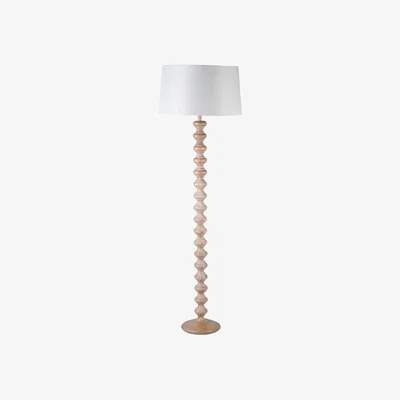 Barker and Stonehouse Sculpted Wood Floor Lamp, Brown | Barker & Stonehouse