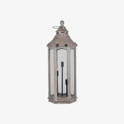 Barker and Stonehouse Grey Antique Wood Lantern Floor Lamp | Barker & Stonehouse