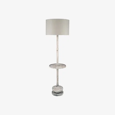 Barker and Stonehouse Distressed Wood Floor Lamp, White | Barker & Stonehouse