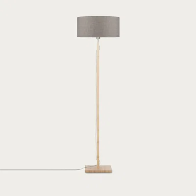 Bombinate.com Natural/Linen Dark Fuji Bamboo Floor Lamp