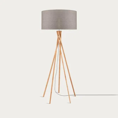 Bombinate.com Natural/Linen Dark Kilimanjaro Bamboo Floor Lamp