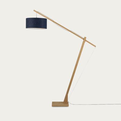 Bombinate.com Natural/Blue Denim Montblanc Bamboo Floor Lamp