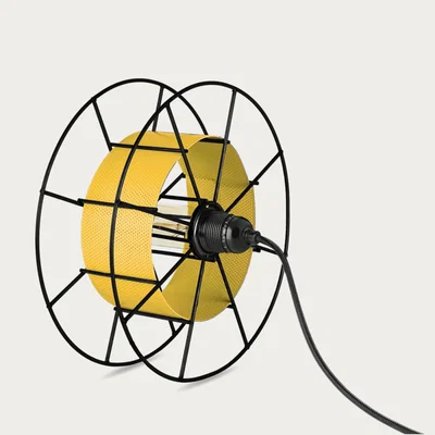 Bombinate.com Yellow Floor Lamp Spool Black