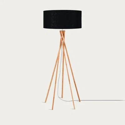 Bombinate.com Natural/Black Kilimanjaro Bamboo Floor Lamp