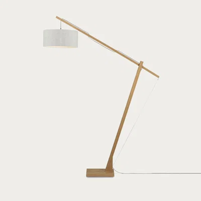 Bombinate.com Natural/Linen Light Montblanc Bamboo Floor Lamp