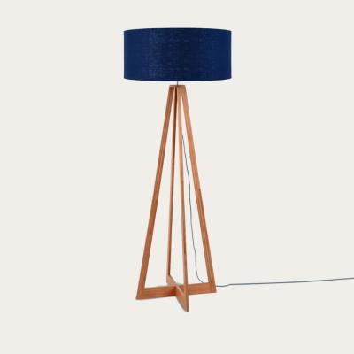 Bombinate.com Natural/Blue Denim Everest Bamboo Floor Lamp