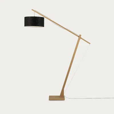Bombinate.com Natural/Black Montblanc Bamboo Floor Lamp