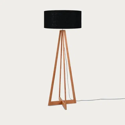 Bombinate.com Natural/Black Everest Bamboo Floor Lamp